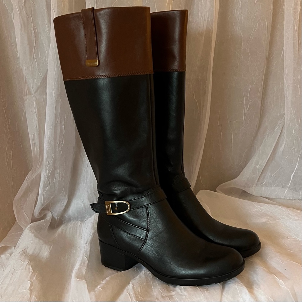 Bandolino Black & Brown Leather Boots
